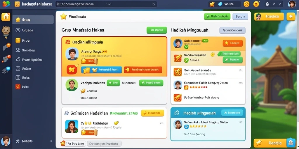 Tampilan karakter yang beragam dan menarik.